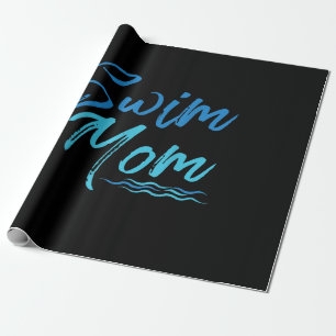 Swim Mum Swimming Funny Cute Gift Wrapping Paper