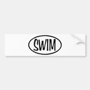 swim oval bumper sticker