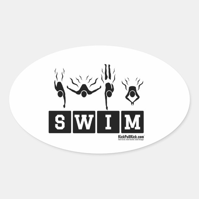 SWIM Oval Decal Oval Sticker (Front)