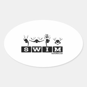 SWIM Oval Decal Oval Sticker