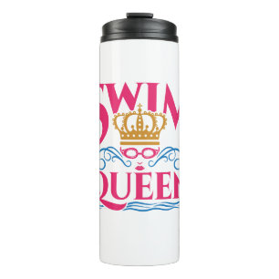 Swim Queen Swimming Swimmer Women Girls Thermal Tumbler