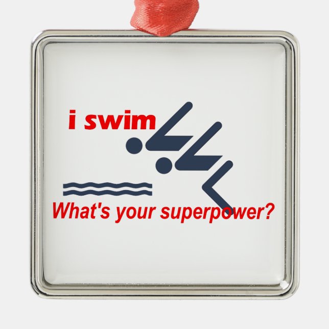 Swim super power metal tree decoration (Front)