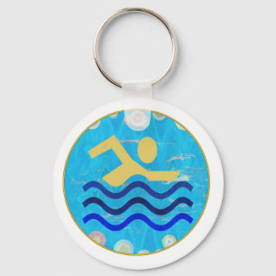 Swim Swimmer Pool : Swimming Pool Key Ring
