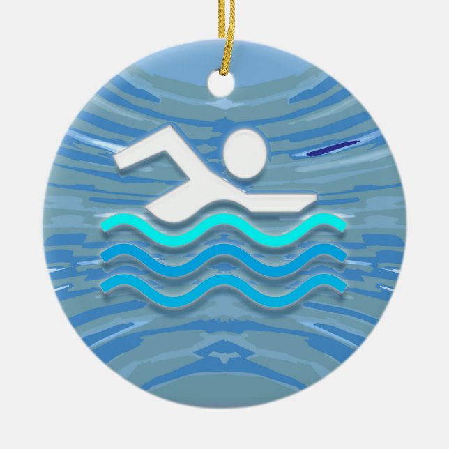 SWIM Swimmer Success Dive Plunge Success NVN238 Ceramic Ornament (Front)