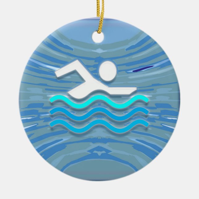 SWIM Swimmer Success Dive Plunge Success NVN238 Ceramic Ornament (Front)