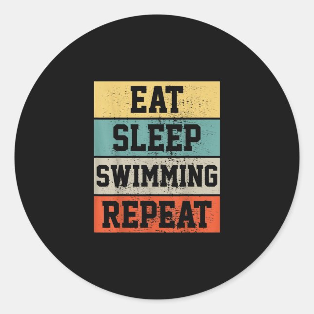 Swim Swimmer Swimming   Gift Classic Round Sticker (Front)