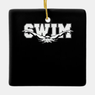 Swim Swimmers Competitive Swimming Athletic Gift Ceramic Ornament