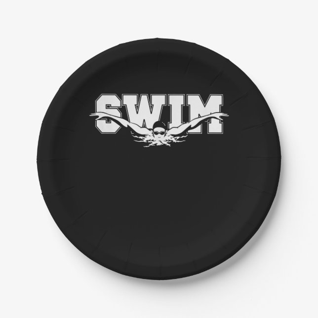 Swim  Swimmers Competitive Swimming Athletic Gift Paper Plate (Front)