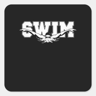Swim Swimmers Competitive Swimming Athletic Gift Square Sticker