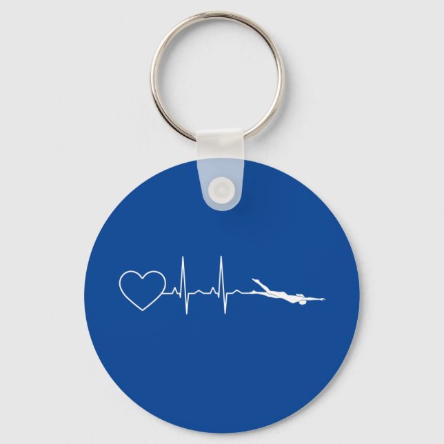 Swim - Swimming Heartbeat Key Ring (Front)