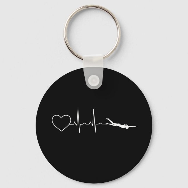 Swim - Swimming Heartbeat Key Ring (Front)