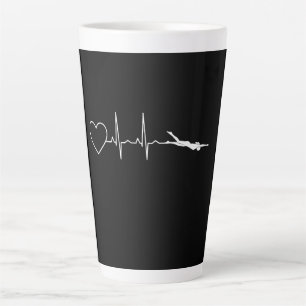 Swim - Swimming Heartbeat Latte Mug