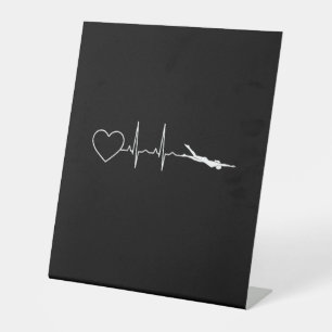 Swim - Swimming Heartbeat Pedestal Sign