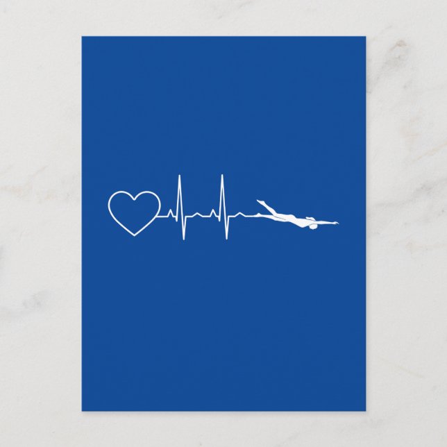 Swim - Swimming Heartbeat Postcard (Front)
