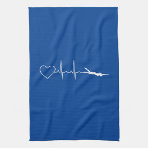 Swim - Swimming Heartbeat Tea Towel