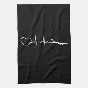Swim - Swimming Heartbeat Tea Towel