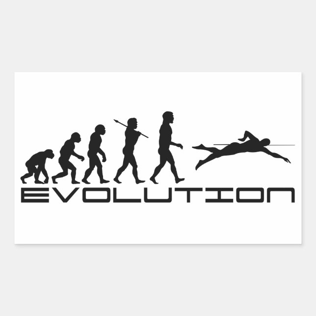 Swim Swimming Swimmer Sport Evolution Art Rectangular Sticker (Front)