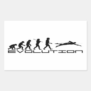 Swim Swimming Swimmer Sport Evolution Art Rectangular Sticker