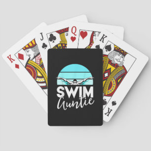Swim Team Aunt Auntie Nephew Swimming Swimmer Gift Playing Cards