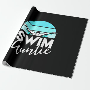 Swim Team Aunt Auntie Nephew Swimming Swimmer Gift Wrapping Paper