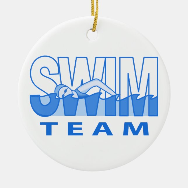 Swim Team Ceramic Ornament (Front)