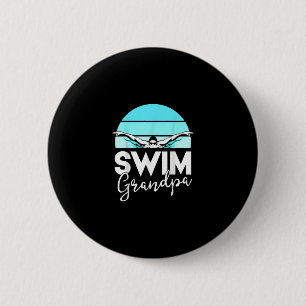 Swim Team Grandpa Papa Swimming Meet Swimmer Gift 6 Cm Round Badge