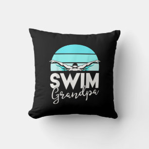 Swim Team  Grandpa Papa Swimming Meet Swimmer Gift Cushion