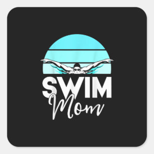 Swim Team Mum Mor School Swimming Meet Swimmer Square Sticker