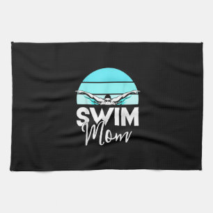 Swim Team Mum Mor School Swimming Meet Swimmer Tea Towel
