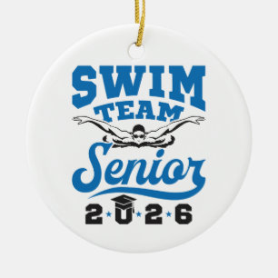 Swim Team Senior 2026 Ceramic Ornament