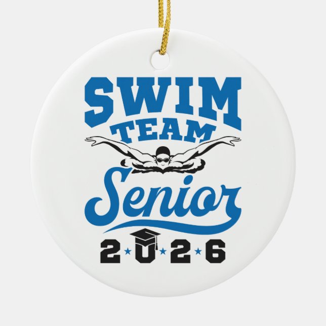 Swim Team Senior 2026 Ceramic Ornament (Front)