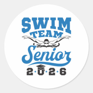 Swim Team Senior 2026 Classic Round Sticker