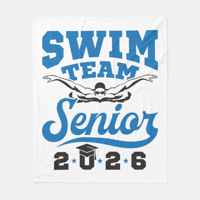 Swim Team Senior 2026 Fleece Blanket (Front)