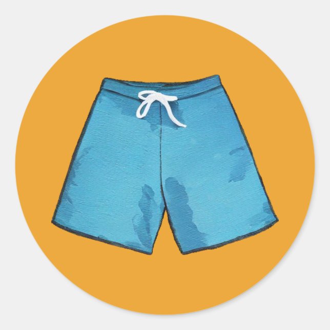 Swim Trunks Classic Round Sticker (Front)