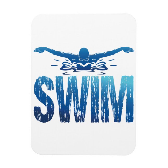 Swim - Vintage Swimmer Magnet (Vertical)