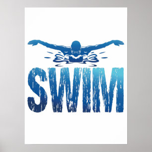 Swim - Vintage Swimmer Poster