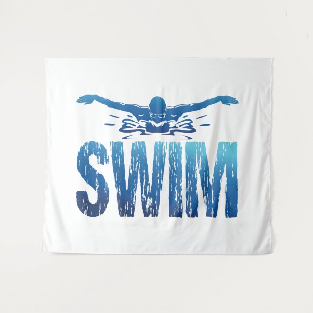 Swim - Vintage Swimmer Tapestry (Front (Horizontal))