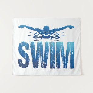 Swim - Vintage Swimmer Tapestry