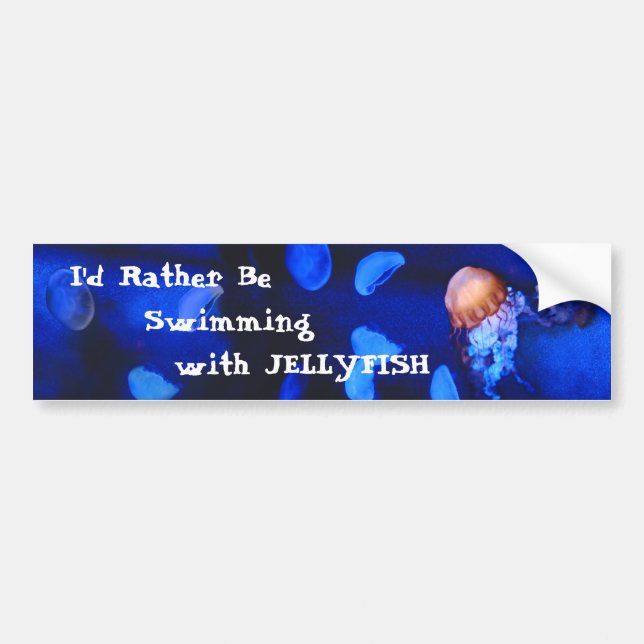 Swim with Jellyfish Bumper Sticker (Front)