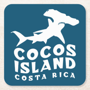 Swim With Sharks In Cocos Island Costa Rica Square Paper Coaster