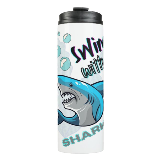 swim with sharks thermal tumbler (Front)