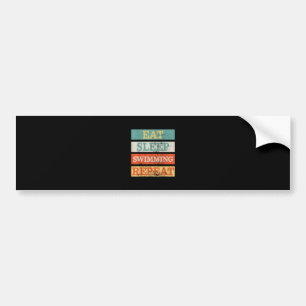 Swimmer Eat Sleep Swimming Repeat Funny Bumper Sticker