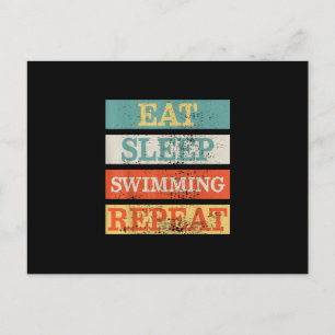 Swimmer Eat Sleep Swimming Repeat Funny Postcard
