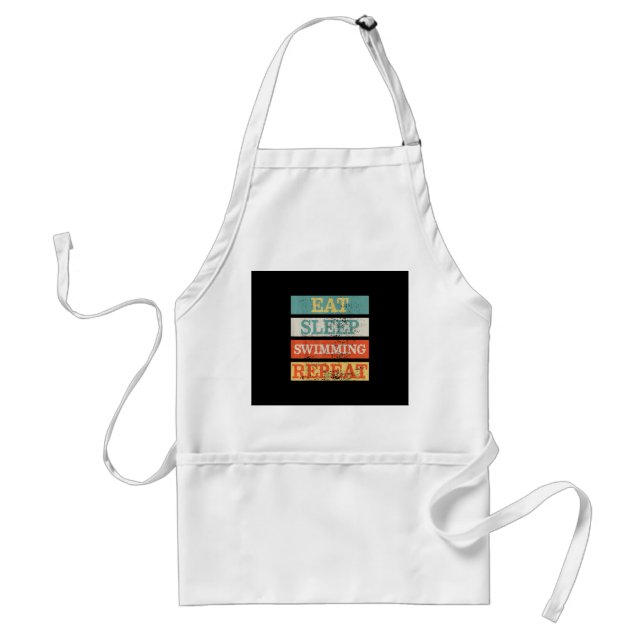 Swimmer Eat Sleep Swimming Repeat Funny Standard Apron (Front)