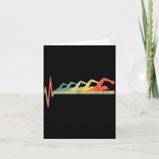 Swimmer Heartbeat Retro Gift Card