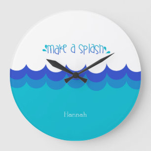 Swimmer Make a Splash Large Clock