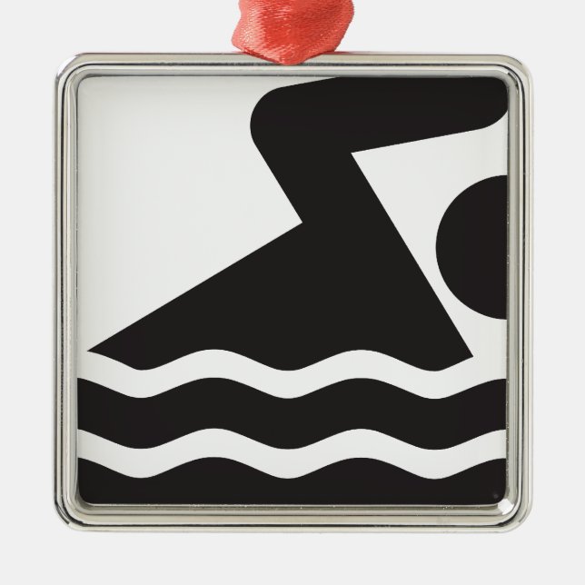 Swimmer Metal Ornament (Front)