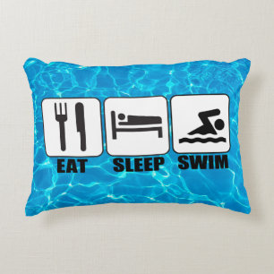 Swimmer or Coach (Eat, Sleep, Swim) Novelty Pillow
