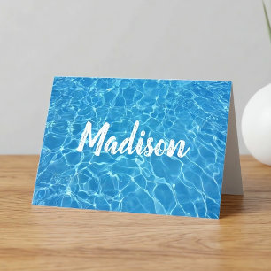 Swimmer or Swim Coach Cool Blue Pool Water Custom Card