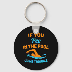Swimmer Pee In The Pool Key Ring